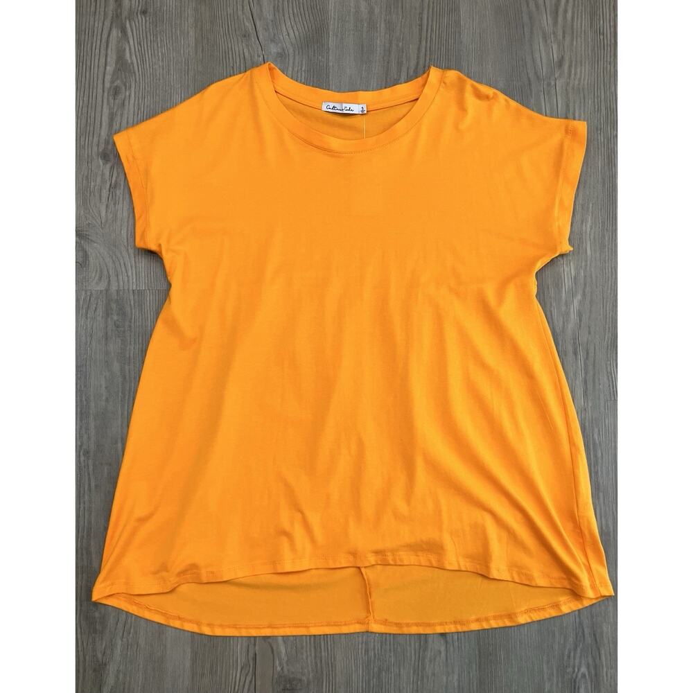 Culture Code Orange Short Sleeve High Low Babydoll Tunic Women’s Size S New